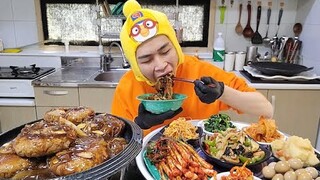 꽃돼지 함박스테이크 정식 짜장면 한식 중식 먹방[korean food]mukbang Eating show 吃播