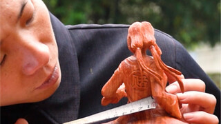 Wood carving of Tsunade, the Fifth Hokage (real figure)