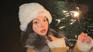 Postur pengambilan foto kembang api tepi sungai di Hari Tahun Baru, Sudut pengambilan foto kembang a