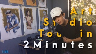 Art in 2 minutes " Art Studio Tour in 2 Mins." JK Art