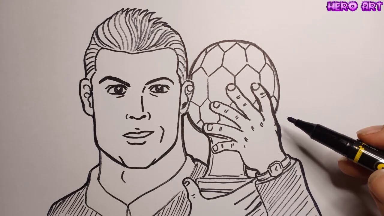Cách vẽ Vẽ tranh Ronaldo bắt đầu từ cơ bản đến nâng cao
