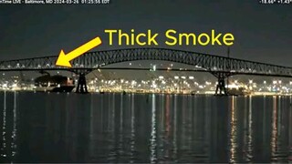Detailed video of the events leading to collapse of Baltimore's bridge. Probable fire onboard.