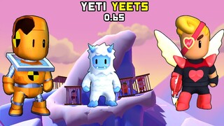 JOGUEI NO NOVO MAPA SECRETO DO YETI E MOSTREI AS NOVAS SKINS SECRETAS STUMBLE GUYS BETA 0.65