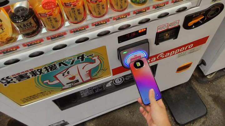 ซื้อเครื่องดื่มด้วย NFC ที่ญี่ปุ่น