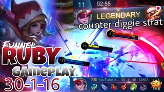 How to Counter Diggie strat | 3 minutes Legendary | Funnel RUBY Gameplay | Mobile Legend