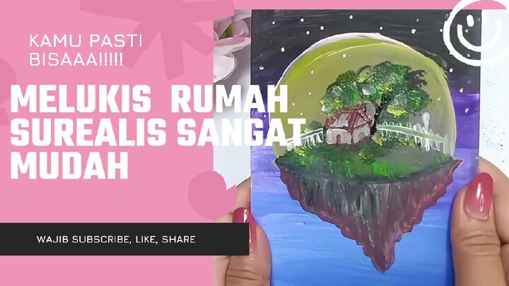 Melukis Rumah Surealis Mudah Sekali #art #painting #drawing #anime #bestofbest