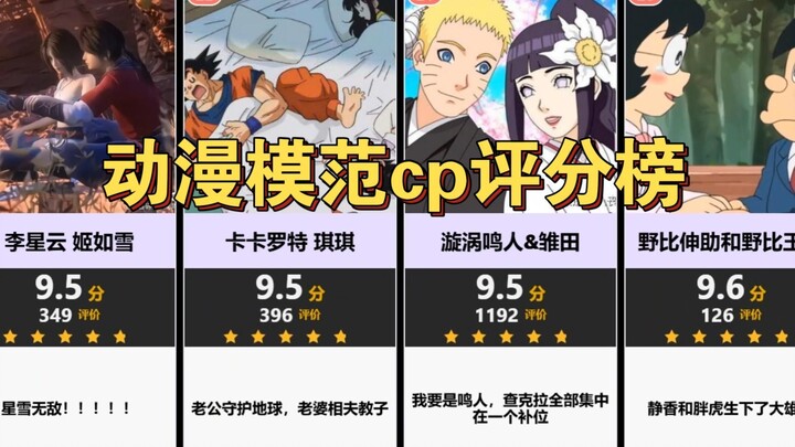 【虎扑】动漫模范cp评分榜，你最喜欢那对？