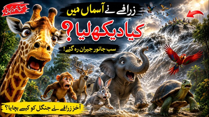 😱 سب جانور حیران رہ گئے! زرافے نے کیا دیکھ لیا؟ 🦒 | Amazing Animal Story | Urdu Kahani