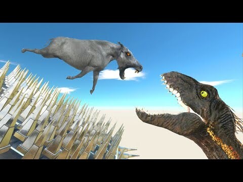Who Can Jump Over Spiked Circle - Animal Revolt Battle Simulator