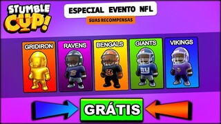 CHEGOU NOVAS SKINS GRÁTIS DA ATUALIZAÇÃO "NFL" DO STUMBLE GUYS 0.45.4