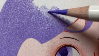 一个彩铅平涂过程