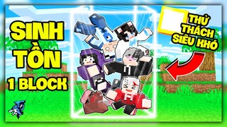 Minecraft Nhưng Sinh Tồn 1 Block Giới Hạn | Siro Và Noob Ruby Tìm Thấy Warden | Mèo Simmy Siêu Pro