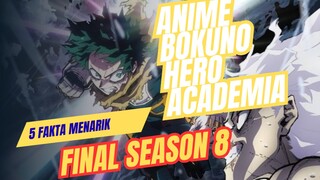 5 Fakta menarik Anime Bokuno hero academia season 8 final season