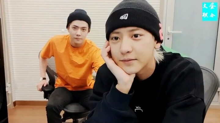 200707 EXO-SC Live Stream: Your brother LAY's famous quote suddenly appears, hahahaha hahahaha hahah