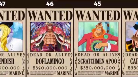 TOP 50 bounty one piece terbaru