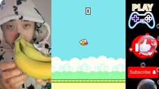 ASMR EATING BANANA & MANDARIN ORANGE + GAMEPLAY FLAPPY BIRD