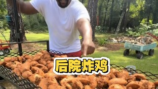 American guy shows how to make delicious backyard fried chicken