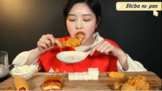 Gà rán, hotdog, phho mai viên,... phần 6 #mukbang
