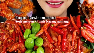 ASMR EMPAL SUWIR MERCON,  SOSIS MERCON, TUMIS KACANG PANJANG | ASMR MUKBANG INDONESIA