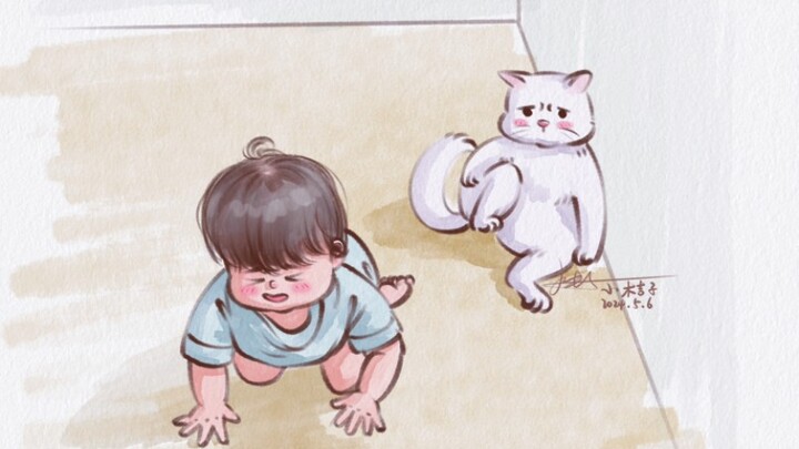 Human babies are so wild! I almost got squished by them~