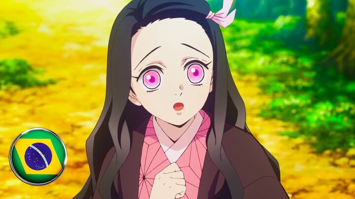 🇧🇷 a Voz Da Nezuko  OFICIAL Dublada é Muito FOFA ❤️😊 (Demon Slayer Dublado)