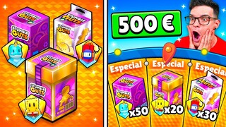 COMPRO 500€ en CAJAS y consigo TODAS las SKINS en Stumble Guys! 😱
