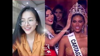 Hoa Hậu Trái Đất 2018 Phương Khánh chúc mừng Valeria Ayos Miss Universe Colombia 2021 - Miss Earth
