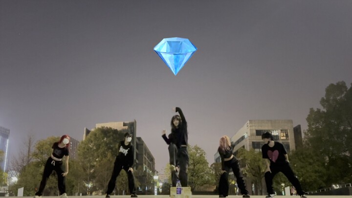Dancing Diamond on the university campus after evening classes!