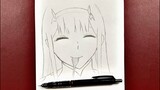 Anime drawing | how to draw zero two easy steps | pencil