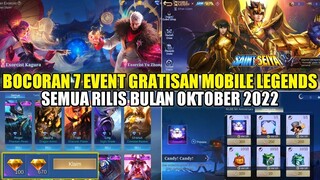 BOCORAN 7 EVENT GRATISAN MOBILE LEGENDS BULAN OKTOBER 2022!! EVENT PROMO DIAMOND RILIS | SKIN 1 DM