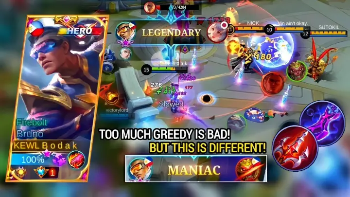TOO MUCH GREEDY IS BAD! but this is different!! | BRUNO BEST BUILD AND EMBLEM MLBB