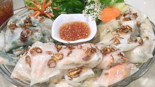 Bánh Cuốn- Bánh Ướt Với 3 loại Nhân Cực Ngon| Cách pha bột bánh cuốn dai ngon đơn giản