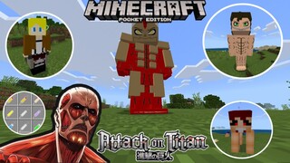 แจก+รีวิวแอดออนAttack on TiTan  โครตเจ๋ง!!มีของเยอะมาก!! Minecraft pe 1.16.201