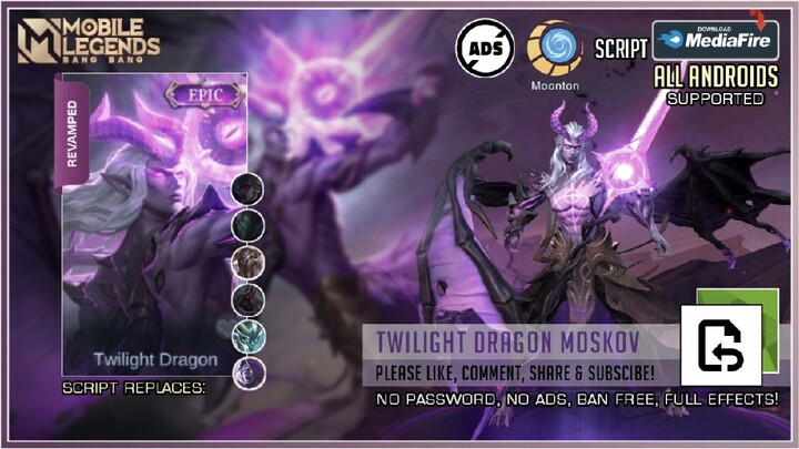 Moskov's Twilight Dragon skin script | Full effects, no password, no ads, and a backup file!
