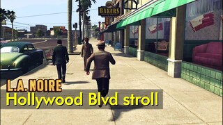 Hollywood Boulevard stroll | 1940s America | L.A. Noire