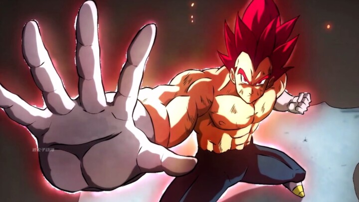 Vegeta was crushed by Superman and angrily turned into Red God Form