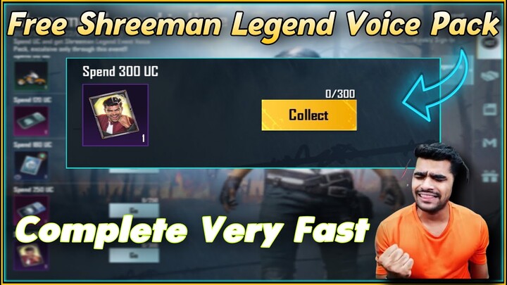 OMG ! Free Shreeman Legend Voice Pack Event | Spend 300 Uc | Spend 60 Uc | Spend 120 Uc | Spend180Uc