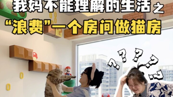 Mẹ tôi: Làm sao con có thể có phòng cho một con mèo được? Tôi: Được, được, được!