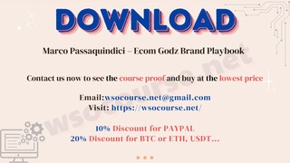 [WSOCOURSE.NET] Marco Passaquindici – Ecom Godz Brand Playbook