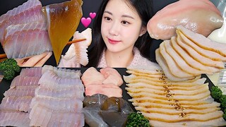 [ONHWA] Cá đuối lên men, tiếng nhai thịt luộc 💕 Sashimi cá đuối gan cá sống😋