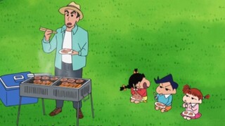 [Crayon Shin-chan] Eat the salt and pepper aged steak grilled by the uncle. It is so enjoyable to ea