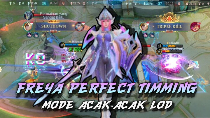 FREYA GOLD LANE MODE BAR BAR, TURET BUKANLAH MENJADI HALANGAN ! ||  HIGHLIGHT FREYA - MLBB