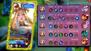 MAKE ALL ENEMIES BRONZE!! KADITA PERFECT PLAY | TOP GLOBAL KADITA GAMEPLAY | MLBB