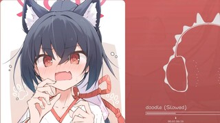 "Oi! Lagu ini lucu banget!" doodle (Diperlambat)