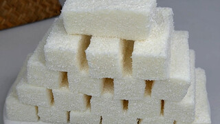 I couldn't resist making it again—this coconut-flavored cubed snack, I've made it so many times alre