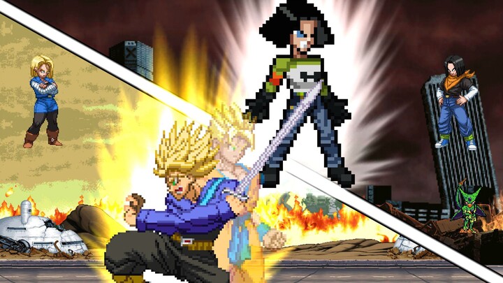 [Dragon Ball Clip 02] Android 17 (Ultra) & Trunks (Future) vs. Future Android 17 & Future Android 18