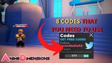 8 CODES THAT YOU NEED TO USE! | Anime Dimension