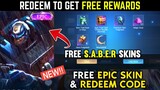 New Redeem Code Free S.A.B.E.R. Skins and More Rewards | Mobile Legends
