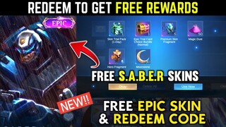 New Redeem Code Free S.A.B.E.R. Skins and More Rewards | Mobile Legends