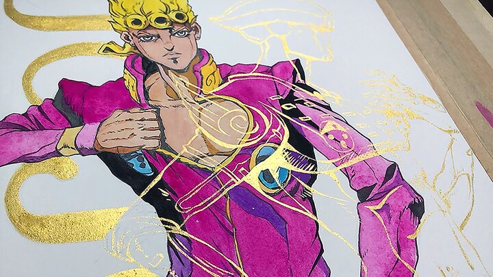 This damn pink + gold is so charming! (JOJO True Golden Wind)